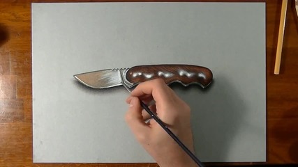 Страхотна реалистична рисунка на ножче!