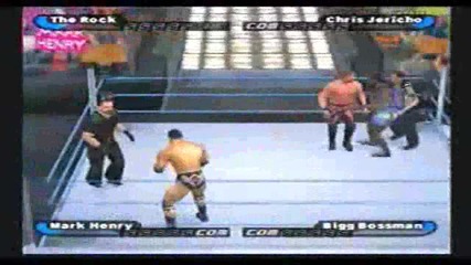 The Rock and Mark Henry vs Chris Jericho and The Big Bossman Part 1 [ Smackdown Shut Your Mouth ]