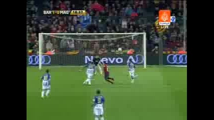 Барселона 6 - 0 Малага ;; Първия гол - Чави Ернандез