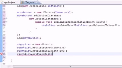 Java Programming Tutorial - 73 - Moving List Items Program