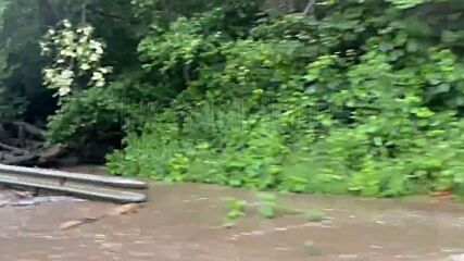 Проливен дъжд наводни Прохода на републиката в района на село Пчелиново