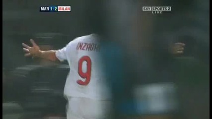 Marseille 1 - 2 Ac Milan - Inzaghi 1 - 2