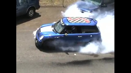 mini cooper burnout 