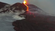 Дрон засне мощното изригване на вулкана Етна