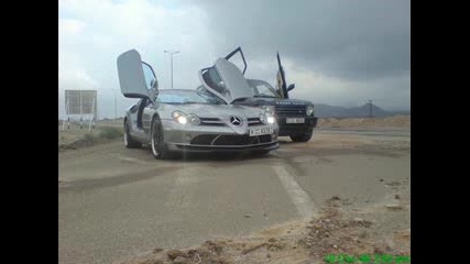 Mercedes Slr And Land Rover Range Rover