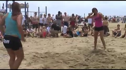 Carrie vs Lizzie Tuff Usa Beach Wrestling Grappling 