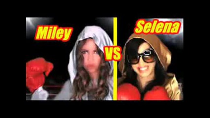 Miley Cyrus vs. Selena Gomez - Girls Duke It Out.avi