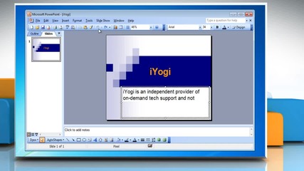 Microsoft® Powerpoint 2003: How to redo type in a current presentation on Windows® 7?