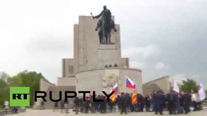 Czech Republic: 'Night Wolves' pay their respects to Czech national hero Jan Zizka