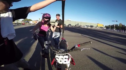 Girl tries triple flip on dirt bike and crashes then nails it on next try