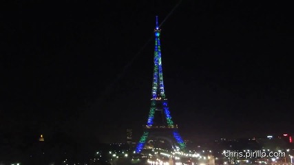 The Eiffel Tower at Night in Paris, France 