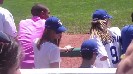 Road Dogs Game - Joe Jonas and Ashley Greene 