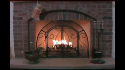 Christmas fireplace in 3d anaglyph 