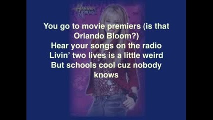 Hannah Montana Song - Best Of Both Worlds With Lyrics
