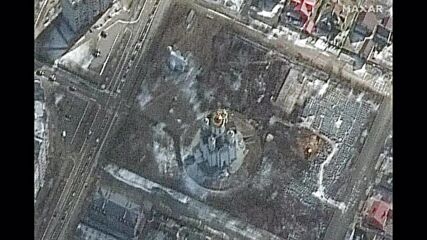 Ukraine: Aerial footage of alleged mass grave in Bucha *STILLS*