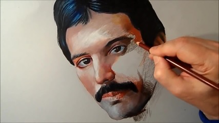 Drawing Freddie Mercury Queen, Time Lapse