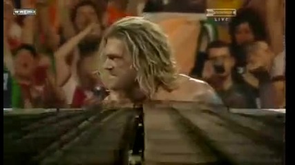 Edge spears Chris Jericho at Wrestlemania 26