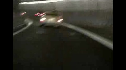 Bmw M3s street racing thru a tunnel