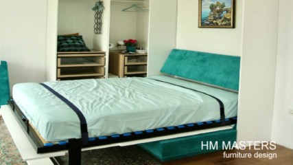 Падащо легло от mdf гланц с диван, от www.hm-masters.com
