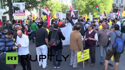 Germany: Anti-Sisi protesters rail outside Egyptian embassy after Sisi-Merkel meeting