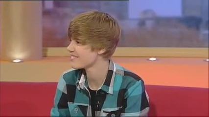 Hes a huge star in America and now Justin Bieber wants to crack the Uk - watch him chatting to Andre 