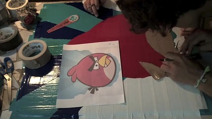 Angry Birds нарисувани с тиксо (tape art)