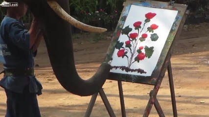 Слон рисува удивително