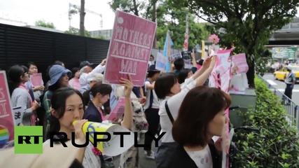 Japan: Protesters rally against contentious military bills in Tokyo