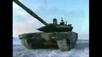 Tank T-90ms. winter demonstration