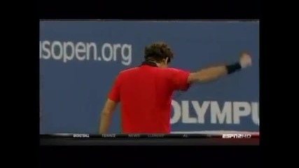 Този удар зашемети света.най - добрата точка в тениса Роджър Федерер - Us Open 2010 - 1st Round 