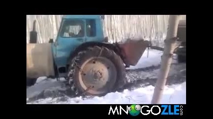 С трактор за дърва в Русия