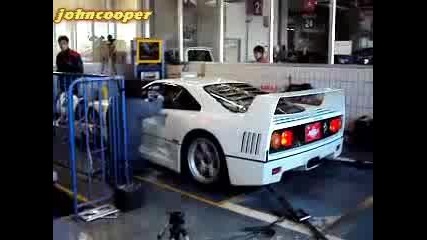 White Ferrari F40 Dyno test