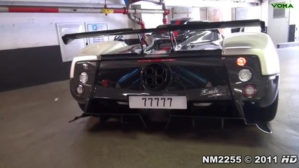 Pagani Zonda Cinque Amazing Sound in Close Parking Garage