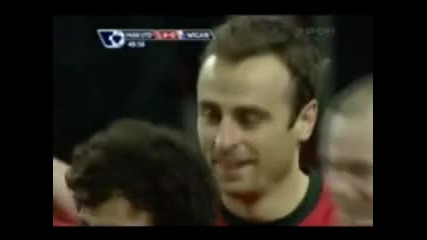 Бербатов гол Man. United 5 - 0 Wigan