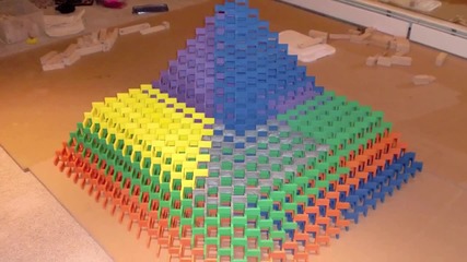 The Biggest 3d Domino Pyramid Ever - Made by me (3) 21x21