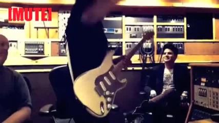 Adam Lambert and Nile Rodgers in the studio