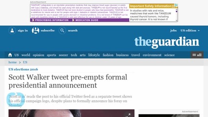 Scott Walker Tweet Pre-empts Formal Presidential Announcement
