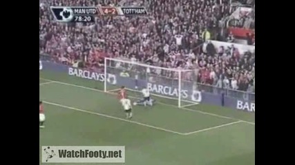 Гол на Бербатов Manchester United 5 - 2 Tottenham 25.04.2009