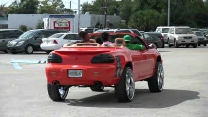 Orange Chop Top On 26 Inch Rims 