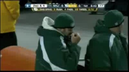 Mark Sanchez wipes a booger on Mark Brunell 