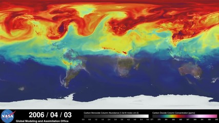 Nasa | A Year in the Life of Earth's Co2 - Живота на Земята емисията на Co2 за една година