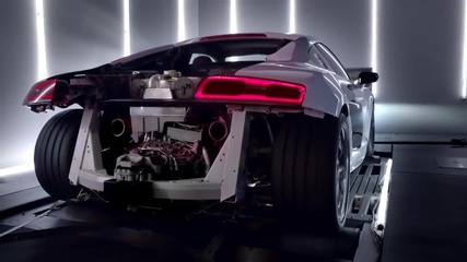 Двигател и звук Audi R8 V10 Plus 2014 .