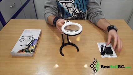 Сгъваема настолна лупа със стойка Led осветление за четене шиене на гоблени бродиране часовникарска
