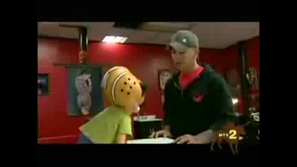 eminem making of (ass like that), funny video with the puppet (part 2)