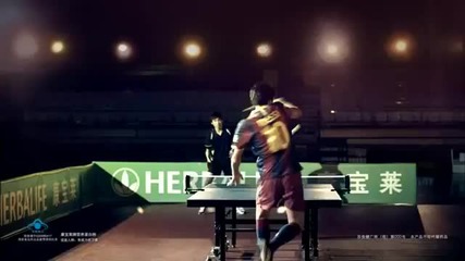 Реклама! Меси играе тенис на маса
