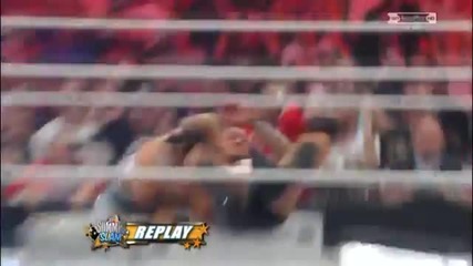 Randy Orton Rkos Christian in mid air into the Steel Steps