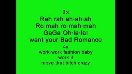 Lady Gaga bad romance Lyrics Hq 