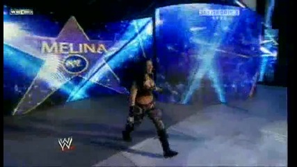 Raw - 10.12.09. - Mickie James vs Jillian Hall and Melina. - Divas Championchip 