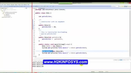 Java Online Training For Beginners - Constructor Overloading Tutorial 5 - H2kinfosys