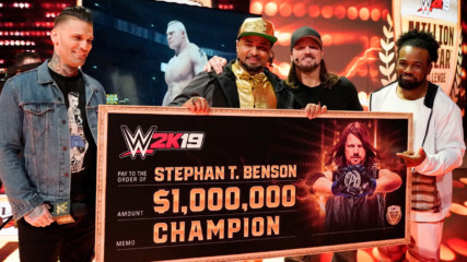 "Golden Voice" defeats AJ Styles to win $1 million courtesy of WWE 2K: NXT TakeOver: New York Pre-Show